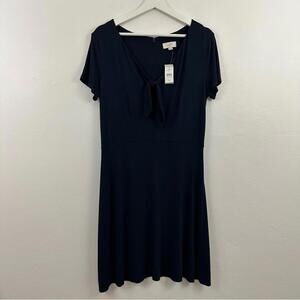 NWT LOFT Women’s Blue Front Knot Dress Size M